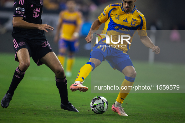 Inter Miami faces off with Tigres during the Leagues Cup at NRG Stadium in Houston, Texas, on August 3, 2024. Tigres claims the victory 2-1,...