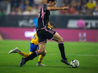 Inter Miami midfielder Federico Redondo (55) steals the ball during a Leagues Cup match between Inter Miami and Tigres at NRG Stadium in Hou...