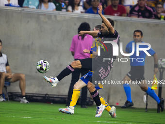 Inter Miami faces off with Tigres during the Leagues Cup at NRG Stadium in Houston, Texas, on August 3, 2024. Tigres claims the victory 2-1,...