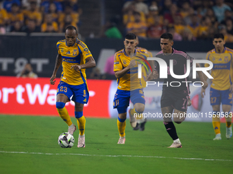 Inter Miami faces off with Tigres during the Leagues Cup at NRG Stadium in Houston, Texas, on August 3, 2024. Tigres claims the victory 2-1,...