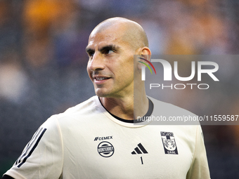 Tigres goalkeeper Nahuel Guzman participates in the Leagues Cup at NRG Stadium in Houston, Texas. Tigres claims a 2-1 victory, leading to Mi...