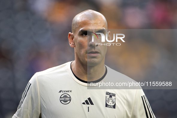 Tigres goalkeeper Nahuel Guzman participates in the Leagues Cup at NRG Stadium in Houston, Texas. Tigres claims a 2-1 victory, leading to Mi...