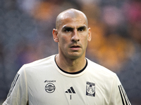 Tigres goalkeeper Nahuel Guzman participates in the Leagues Cup at NRG Stadium in Houston, Texas. Tigres claims a 2-1 victory, leading to Mi...