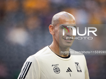 Tigres goalkeeper Nahuel Guzman participates in the Leagues Cup at NRG Stadium in Houston, Texas. Tigres claims a 2-1 victory, leading to Mi...