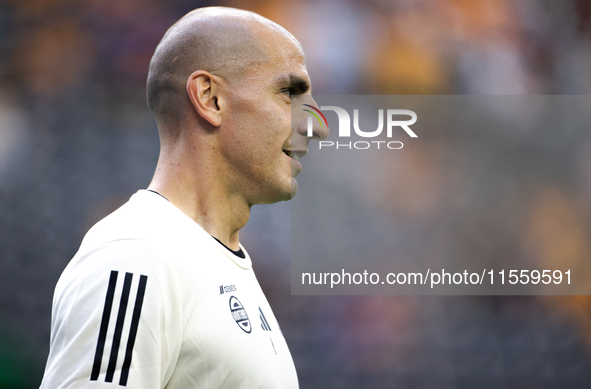 Tigres goalkeeper Nahuel Guzman participates in the Leagues Cup at NRG Stadium in Houston, Texas. Tigres claims a 2-1 victory, leading to Mi...