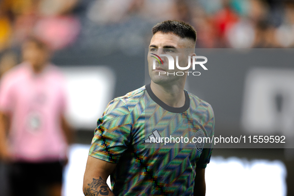 Inter Miami defender Franco Negri (33) during the Leagues Cup at NRG Stadium in Houston, Texas, on [specific date]. Tigres claims the victor...