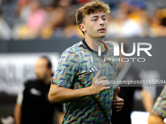 Inter Miami midfielder Lawson Sunderland (43) during the Leagues Cup at NRG Stadium in Houston, Texas, on [insert date]. Tigres claims the v...