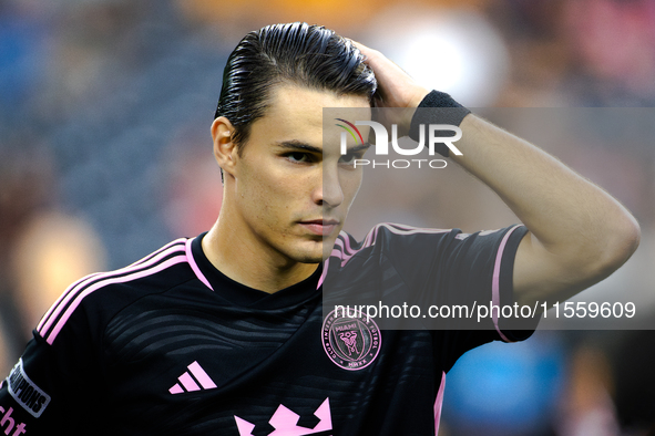 Inter Miami midfielder Federico Redondo (55) during the Leagues Cup at NRG Stadium in Houston, Texas. Tigres claims the victory 2-1, leading...