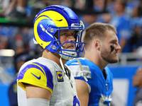 DETROIT,MICHIGAN-SEPTEMBER 8: Los Angeles Rams quarterback Matthew Stafford (9) walks off the field after the conclusion of an NFL football...