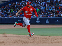 Juan Carlos Gamboa #47 of Diablos Rojos runs to third base during the 2024 King Series match 3 against Sultanes de Monterrey of the Mexican...