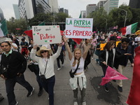 Demonstrators take part in the rally 'Great March for Mexican Democracy' against Mexican President Andres Manuel Lopez Obrador's controversi...