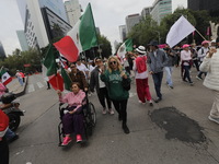 Demonstrators take part in the rally 'Great March for Mexican Democracy' against Mexican President Andres Manuel Lopez Obrador's controversi...