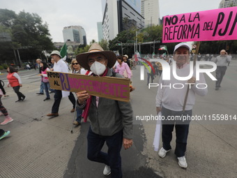 Demonstrators take part in the rally 'Great March for Mexican Democracy' against Mexican President Andres Manuel Lopez Obrador's controversi...