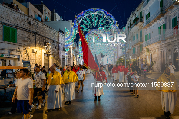 A procession takes place on Via Dante on the occasion of the patron saint's day in Molfetta, Italy, on September 8, 2024. September 8 in Mol...