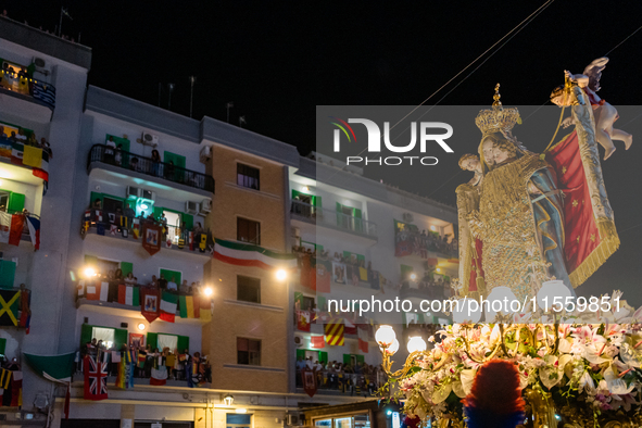 The statue of Our Lady of Martyrs is in procession during the patronal feast day in Molfetta, Italy, on September 8, 2024. September 8 in Mo...