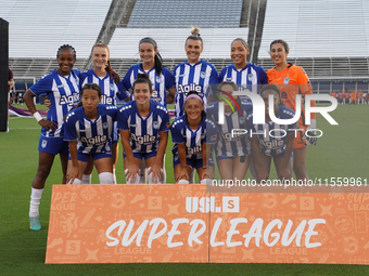 DC Power FC soccer team poses for photos before the start of the USL Super League match between Dallas Trinity FC and DC Power FC at the Cot...