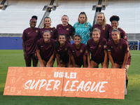 The Dallas Trinity FC soccer team poses for photos before the start of the USL Super League match between Dallas Trinity FC and DC Power FC...