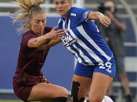 Madison Wolfbauer #29 of DC Power FC and Allie Thornton #20 of Dallas Trinity FC battle for the ball during the USL Super League match betwe...