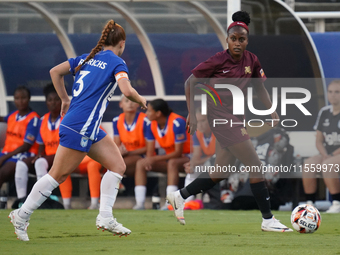 Chioma Ubogagu #14 of Dallas Trinity FC controls the ball during the USL Super League match between Dallas Trinity FC and DC Power FC at the...