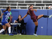 Hannah Davidson #2 of Dallas Trinity FC shoots the ball during the USL Super League match between Dallas Trinity FC and DC Power FC at the C...