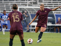 Jenny-Julia Danielsson #8 of Dallas Trinity FC shoots the ball during the USL Super League match between Dallas Trinity FC and DC Power FC a...