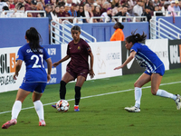 Samantha Meza #15 of Dallas Trinity FC controls the ball during the USL Super League match between Dallas Trinity FC and DC Power FC at the...