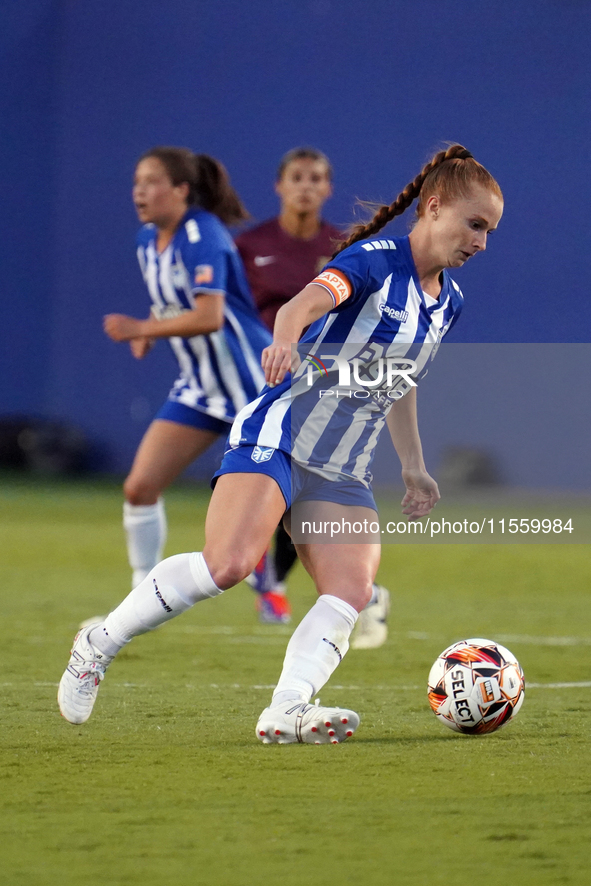 Susanna Friedrichs #3 of the DC Power FC controls the ball during the USL Super League match between Dallas Trinity FC and DC Power FC at th...