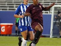 Enzi Broussard #7 of Dallas Trinity FC drives the ball forward during the USL Super League match between Dallas Trinity FC and DC Power FC a...