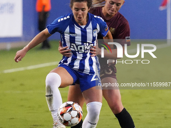 Madison Murnin #20 and Allie Thornton #20 of Dallas Trinity FC battle for the ball during the USL Super League match between Dallas Trinity...