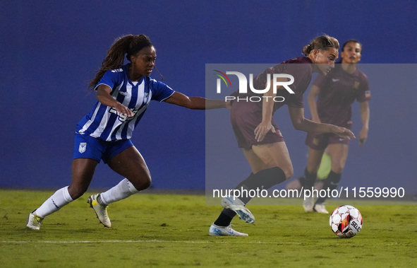 Hannah Davidson #2 of Dallas Trinity FC drives the ball forward during the USL Super League match between Dallas Trinity FC and DC Power FC...