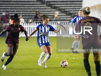 Susanna Friedrichs #3 of the DC Power FC drives the ball forward during the USL Super League match between Dallas Trinity FC and DC Power FC...