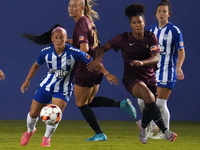 Katrina Guillou #21 of DC Power FC drives the ball forward against Enzi Broussard #7 of Dallas Trinity FC during the USL Super League match...