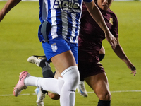 Jorian Baucom #5 drives the ball forward during the USL Super League match between Dallas Trinity FC and DC Power FC at the Cotton Bowl in D...