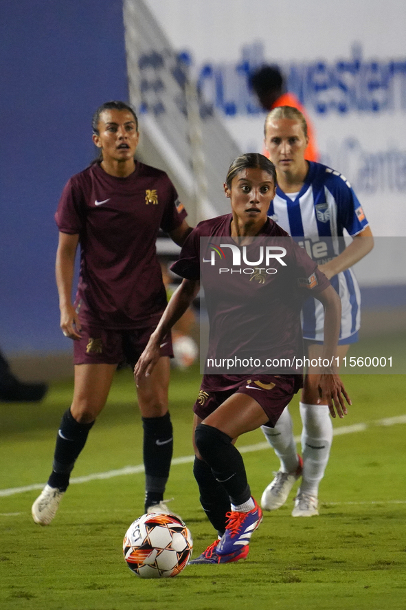 Samantha Meza #15 of Dallas Trinity FC controls the ball during the USL Super League match between Dallas Trinity FC and DC Power FC at the...