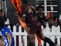 Goalkeeper Morgan Aquino #1 of DC Power FC catches the ball during the USL Super League match between Dallas Trinity FC and DC Power FC at t...