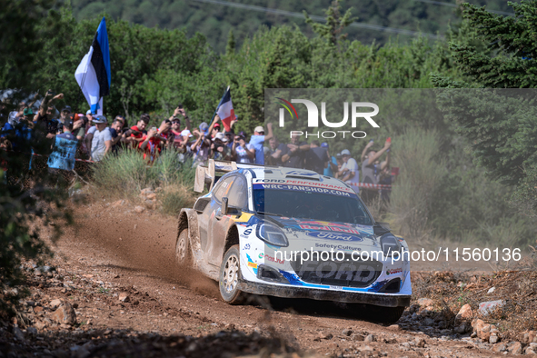 Driver Gregoire Munster and co-driver Louis Louka of the team M-Sport Ford World Rally Team Ford Puma Rally1 Hybrid face the third day of th...