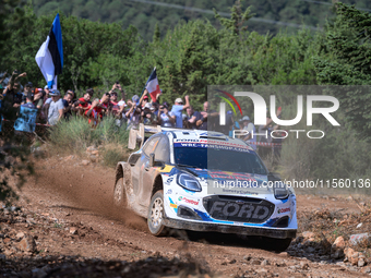 Driver Gregoire Munster and co-driver Louis Louka of the team M-Sport Ford World Rally Team Ford Puma Rally1 Hybrid face the third day of th...