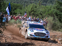 Driver Gregoire Munster and co-driver Louis Louka of the team M-Sport Ford World Rally Team Ford Puma Rally1 Hybrid face the third day of th...