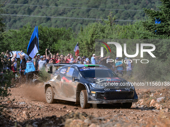 Driver Elfyn Evans and co-driver Scott Martin of the team Toyota Gazoo Racing WRT, Toyota GR Yaris Rally1 Hybrid, face the third day of the...