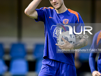 Netherlands player Wout Weghorst participates in the training and press conference for the Netherlands Nations League season 2024-2025 at th...