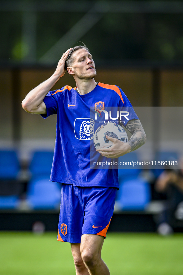 Netherlands player Wout Weghorst participates in the training and press conference for the Netherlands Nations League season 2024-2025 at th...