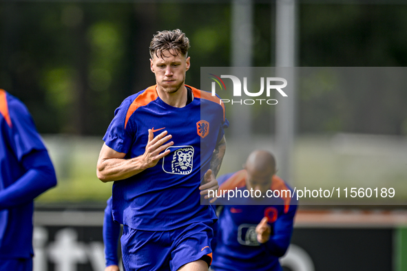 Netherlands player Wout Weghorst participates in the training and press conference for the Netherlands Nations League season 2024-2025 at th...