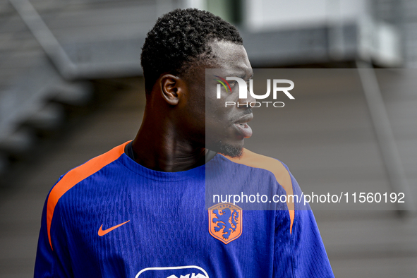 Netherlands player Brian Brobbey during the training and press conference at the KNVB Campus for the Netherlands Nations League season 2024-...