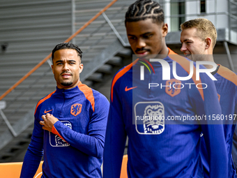 Netherlands player Justin Kluivert participates in the training and press conference for the Netherlands Nations League season 2024-2025 at...