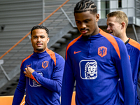 Netherlands player Justin Kluivert participates in the training and press conference for the Netherlands Nations League season 2024-2025 at...