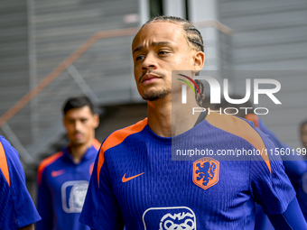 Netherlands player Xavi Simons participates in the training and press conference for the Netherlands Nations League season 2024-2025 at the...