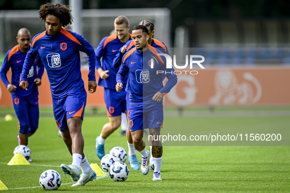 Netherlands player Justin Kluivert participates in the training and press conference for the Netherlands Nations League season 2024-2025 at...