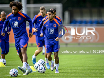 Netherlands player Justin Kluivert participates in the training and press conference for the Netherlands Nations League season 2024-2025 at...