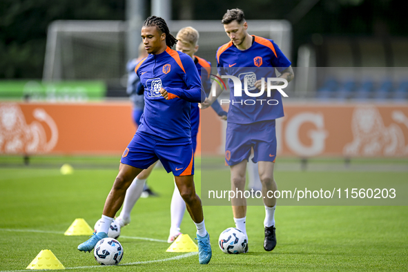 Netherlands player Nathan Ake during the training and press conference for the Netherlands Nations League season 2024-2025 at the KNVB Campu...