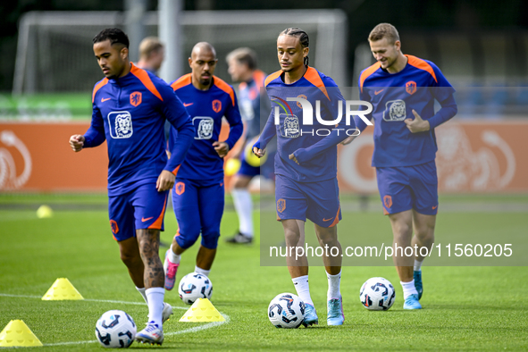 Netherlands player Xavi Simons participates in the training and press conference for the Netherlands Nations League season 2024-2025 at the...